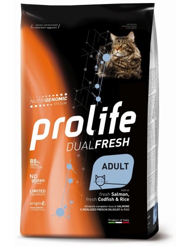 Prolife Cat Dualfresh   Salmone Merluzzo e Riso - 0,4 kg