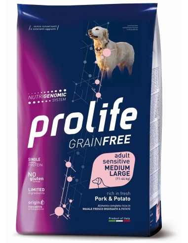 Prolife Grainfree   Sensitive Medium/Large Maiale e Patate - 2,5 kg