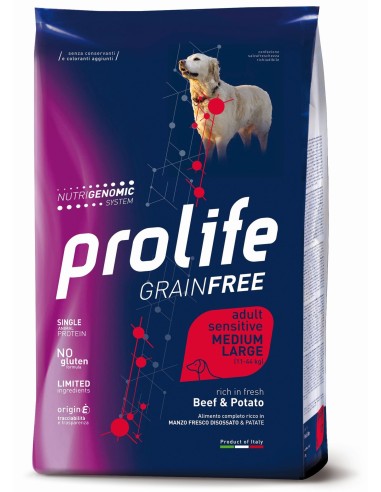 Prolife Grainfree   Sensitive Medium/Large Manzo e Patate - 10 kg