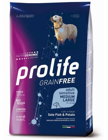 Prolife Grainfree   Sensitive Medium/Large Sogliola e Patate - 10 kg