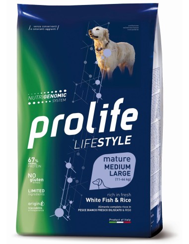 Prolife Lifestyle Mature Medium/Large Pesce Bianco e  - 2,5kg