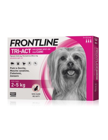 Frontline Tri-act Spot-on per Cani 2-5 kg 3 Pipette