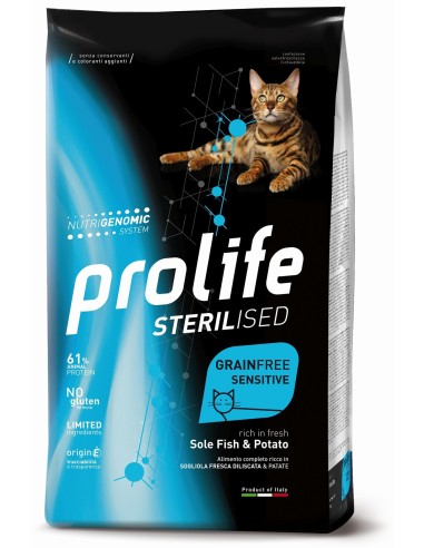 Prolife Cat Sterilised Grainfree Sensitive Sogliola e Patate - 0,4 kg