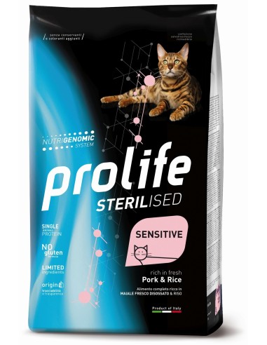 Prolife Cat Sterilised Sensitive Maiale e Riso - 0,4kg