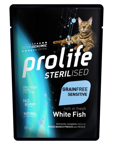 Prolife Cat Sterilised Grainfree Sensitive Pesce Bianco - 85 gr - NEW