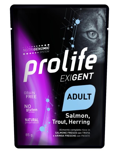 Prolife Cat Exigent Adult Salmone Trota e Aringa - 85 gr - NEW