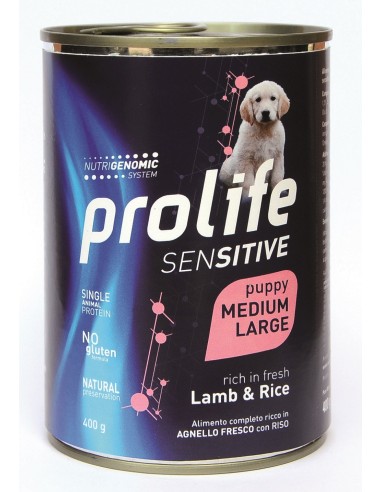 Prolife Sensitive Puppy Medium/Large Agnello e Riso - 400gr - NEW
