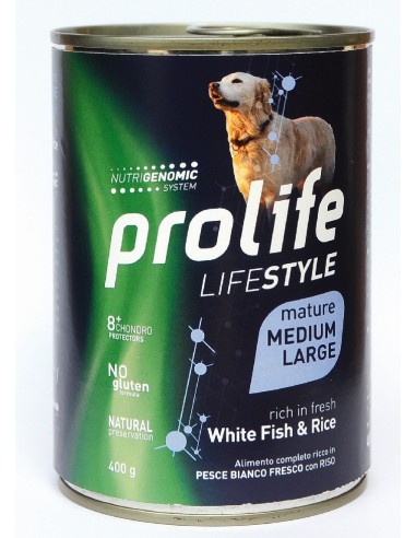Prolife Lifestyle Mature Medium/Large Pesce Bianco &amp; Riso 400 gr - NEW