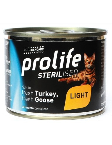 Prolife Cat Sterilised Light con Tacchino e Oca - 200 gr