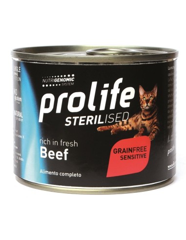 Prolife Cat Sterilised Grainfree Sensitive Manzo - 200 gr