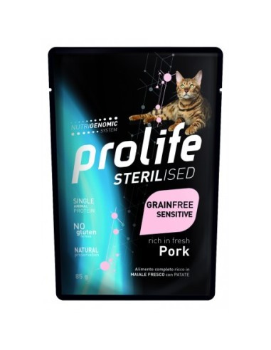 Prolife Cat Sterilised Grainfree Sensitive Maiale e Patate - 85 gr - NEW