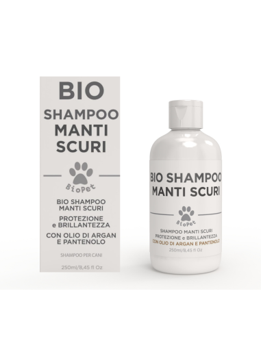 Shampoo Cani Manti Scuri Naturale Bio con Olio di Argan e Pantenolo 250ml