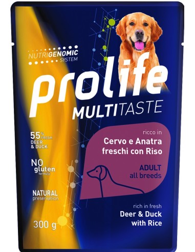 Prolife Multitaste Dog   All Breeds Cervo e Anatra con Riso e Patate - wet 300 gr