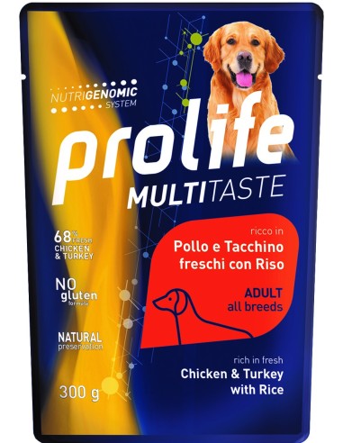 Prolife Multitaste Dog   All Breeds Pollo e Tacchino con Riso - wet 300 gr